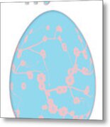 Cherry Blossom Easter Egg Metal Print