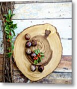 Chestnuts And Holly Metal Print