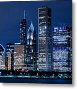 Chicago At Night Metal Print