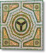 Chicago Cultural Center Ceiling With Y Symbol In Mosaic Metal Print