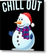 Chill Out Snowman Metal Print
