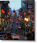 Chinatown Lanterns Metal Print