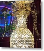 Chinese Gold Light Vase Vertical Metal Print