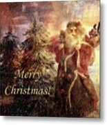 Choosing The Tree Merry Christmas Metal Print