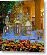 Christmas Village - Gold Metal Print