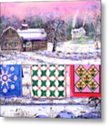 Christmas Eve Quilts Metal Print