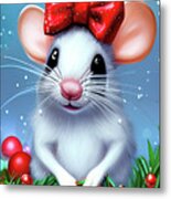Christmas Mouse Metal Print