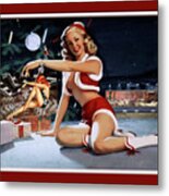 Christmas Pinup By Bill Medcalf Art Old Masters Xzendor7 Reproductions Metal Print