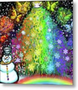 Christmas Rainbow Tree Metal Print