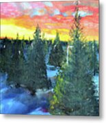 Christmas Tree Field Metal Print