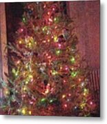 Christmas Tree Memories, Red Metal Print