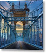 Cincinnati Suspension Bridge Metal Print