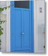 Cinisi Door In Blue Metal Print