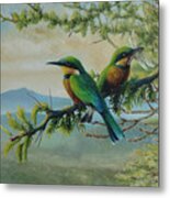 Cinnamon-chested Bee-eaters At The Great Rift Valley Metal Print