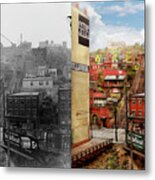 City - Cincinnati, Oh - Climbing Up The Hill 1915 - Side By Side Metal Print