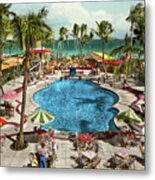 City - Miami Fl - Sitting Poolside 1941 Metal Print