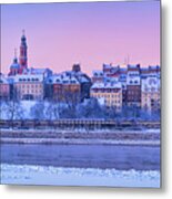 City Of Warsaw On Winter Dawn Metal Print