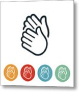 Clapping Hands Icon Metal Print