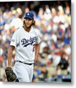 Clayton Kershaw And Jhonny Peralta Metal Print