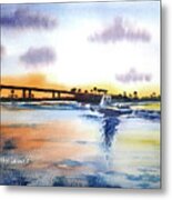 Clearwater Memorial Causeway At Sunset Metal Print