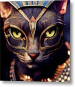 Cleocatra The Egyptian Cat Warrior Metal Print