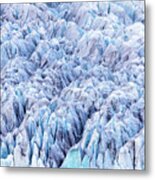 Close Up Detail Of The Compressed Glacial Blue Ice Of The Fjallsjokull Glacier, Southern Iceland. Part Of The Vatnajokull National Park Metal Print