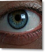 Close Up Of A Human Blue Eye Metal Print
