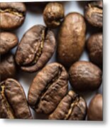 Closeup Of Brown Coffee Background Metal Print