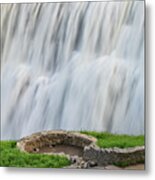 Closeup Of The Middle Falls At Letchworth State Park In New York Metal Print