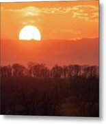 Closeup Sun Setting From Observation Trail Metal Print