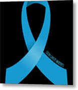 Colon Cancer Awareness Ribbon Metal Print