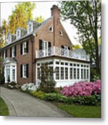 Colonial House On A Spring Day Metal Print