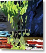 Color Patterns On Lily Pond Metal Print