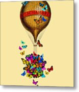 Colorful Butterflies Balloon Metal Print