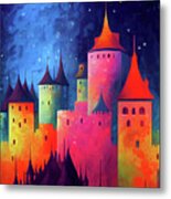 Colorful Castle Dreams - Abstract Metal Print