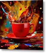 Colorful Delight - Colorful Coffee Art Metal Print