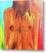 Colorful Female Nude Metal Print