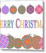 Colorful Merry Christmas Metal Print