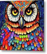 Colorful Mosaic Owl Metal Print