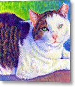 Colorful Pet Portrait - Mc The Cat Metal Print