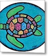 Colorful Sea Turtle 3 Metal Print