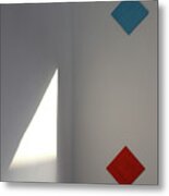 Colorful Squares Vs Light Triangle Metal Print