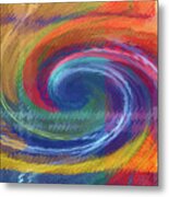 Colorful Tartan Blanket Swirl Abstract Metal Print