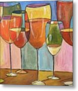 Colorful Wine Glasses Metal Print