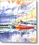 Colourful Sail Boats Metal Print