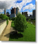 Columbus Ohio Skyline Walkway Metal Print