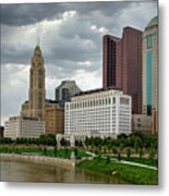 Columbus Skyline Panoramic Metal Print