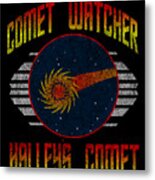 Comet Watcher Retro Metal Print