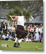 Competitor: Scots Hammer Competition, Brodick Highland Games Metal Print