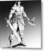 Conan The Barbarian - Ink Metal Print